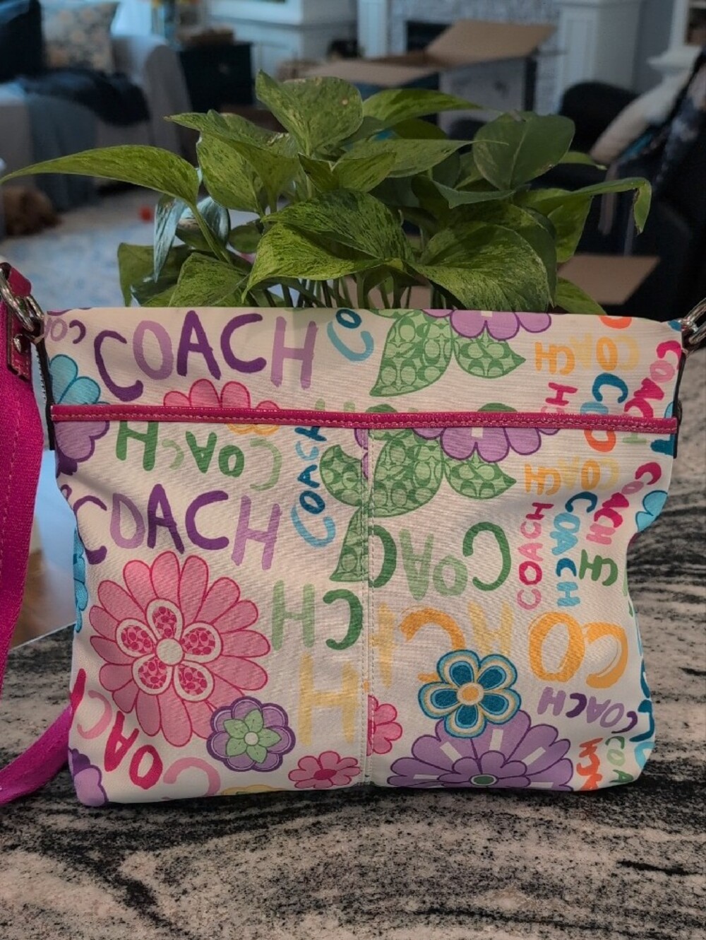 Coach Poppy Daisy Floral Graffiti Crossbody Bag - RARE - Picture 5 of 11